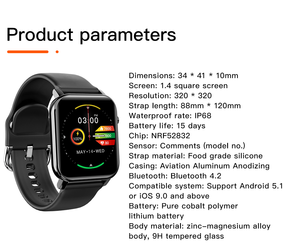 Kospet GTO Smart Watch parameters